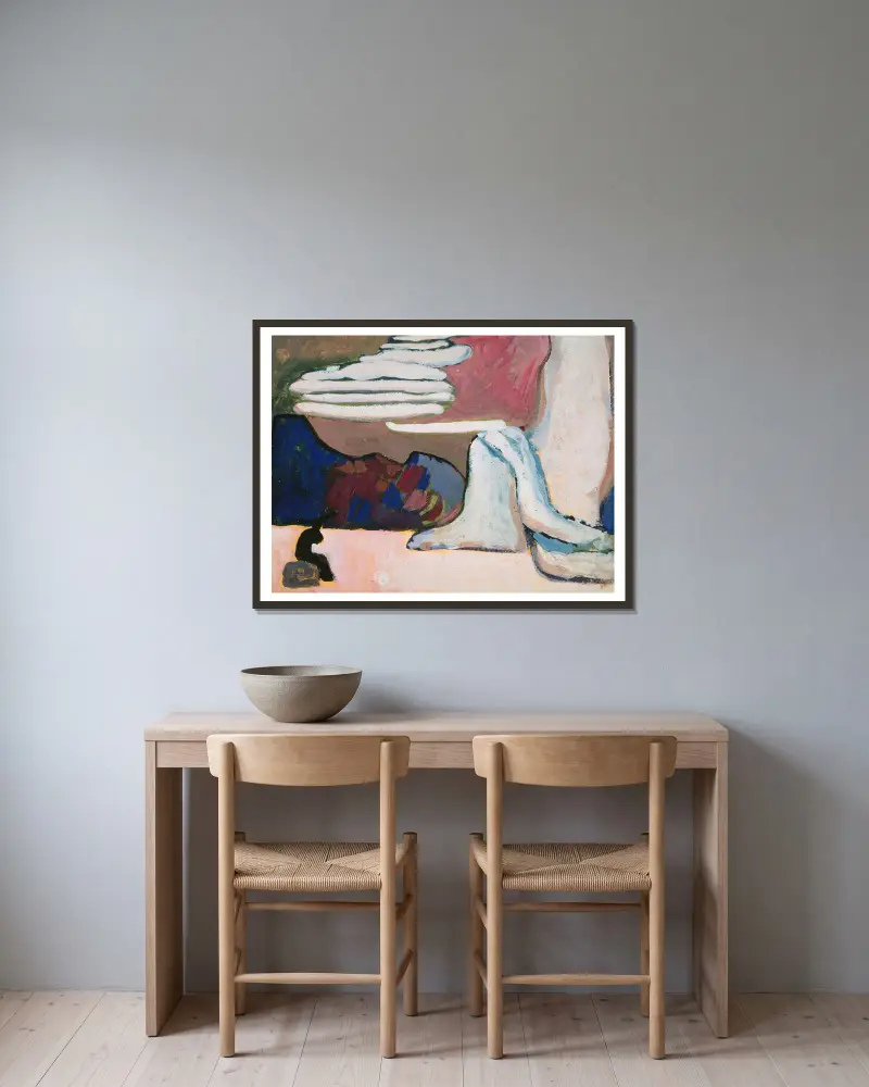 Studie für Schwarz und Weiß von Wassily Kandinsky gerahmt an einer Wand