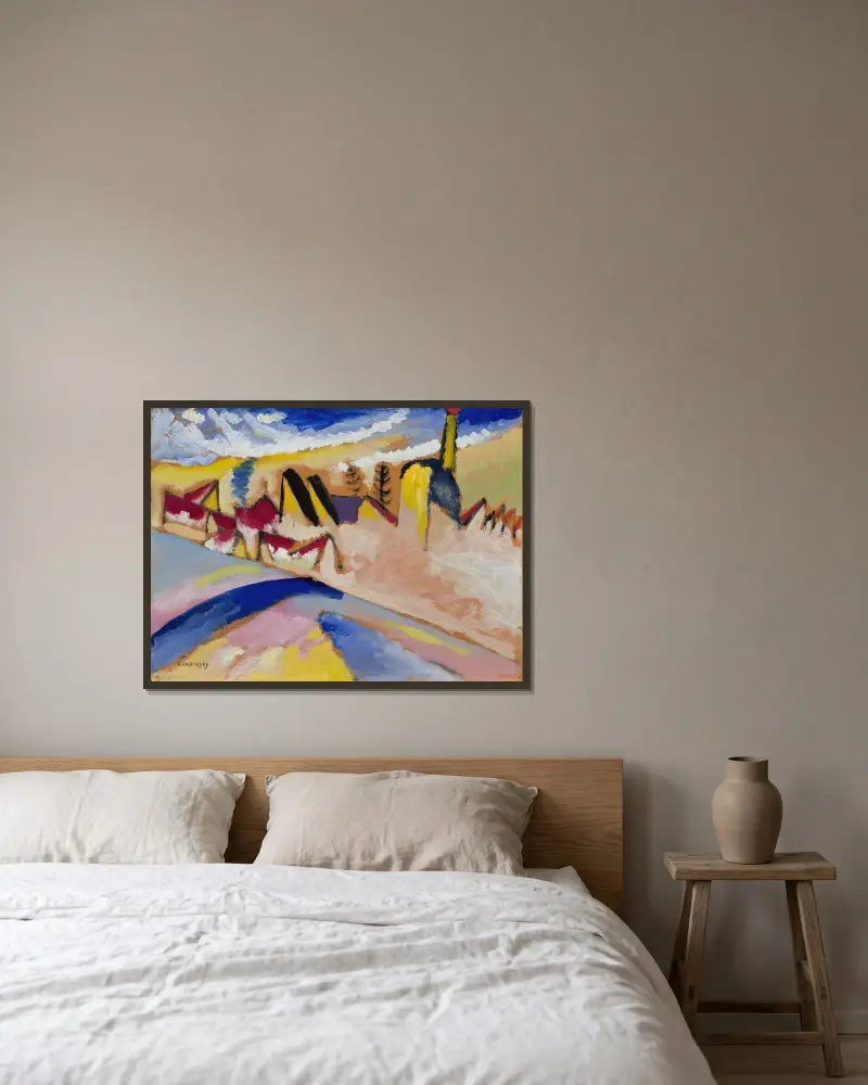 Studie für „Winter Nr. II“ von Wassily Kandinsky gerahmt an einer Wand