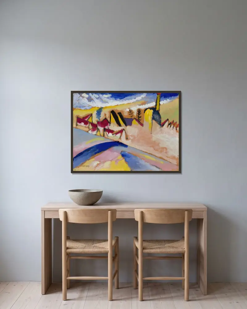 Studie für „Winter Nr. II“ von Wassily Kandinsky gerahmt an einer Wand