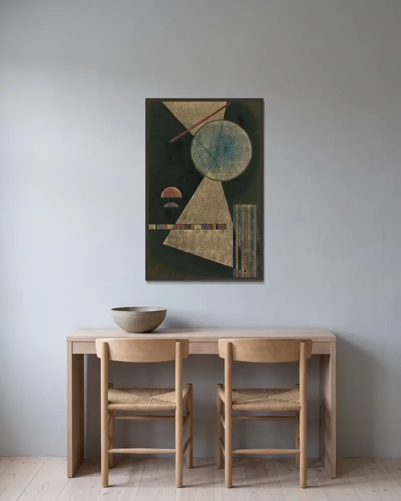 Treffpunkt von Wassily Kandinsky gerahmt an einer Wand