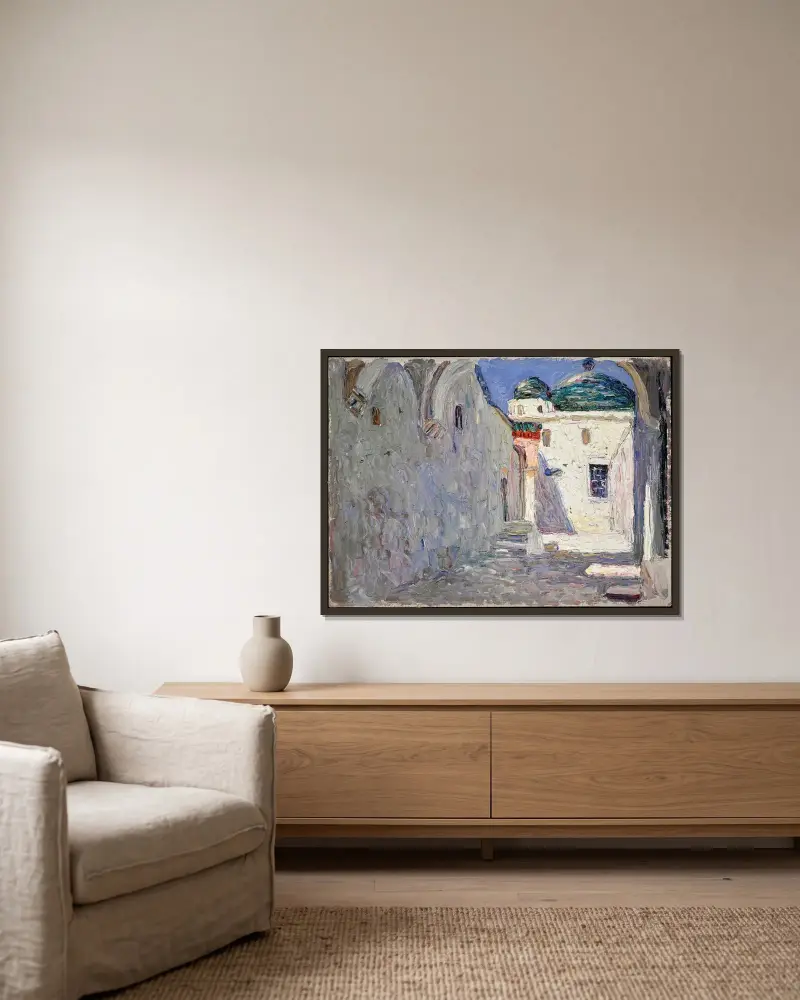 Tunisstraße von Wassily Kandinsky gerahmt an einer Wand