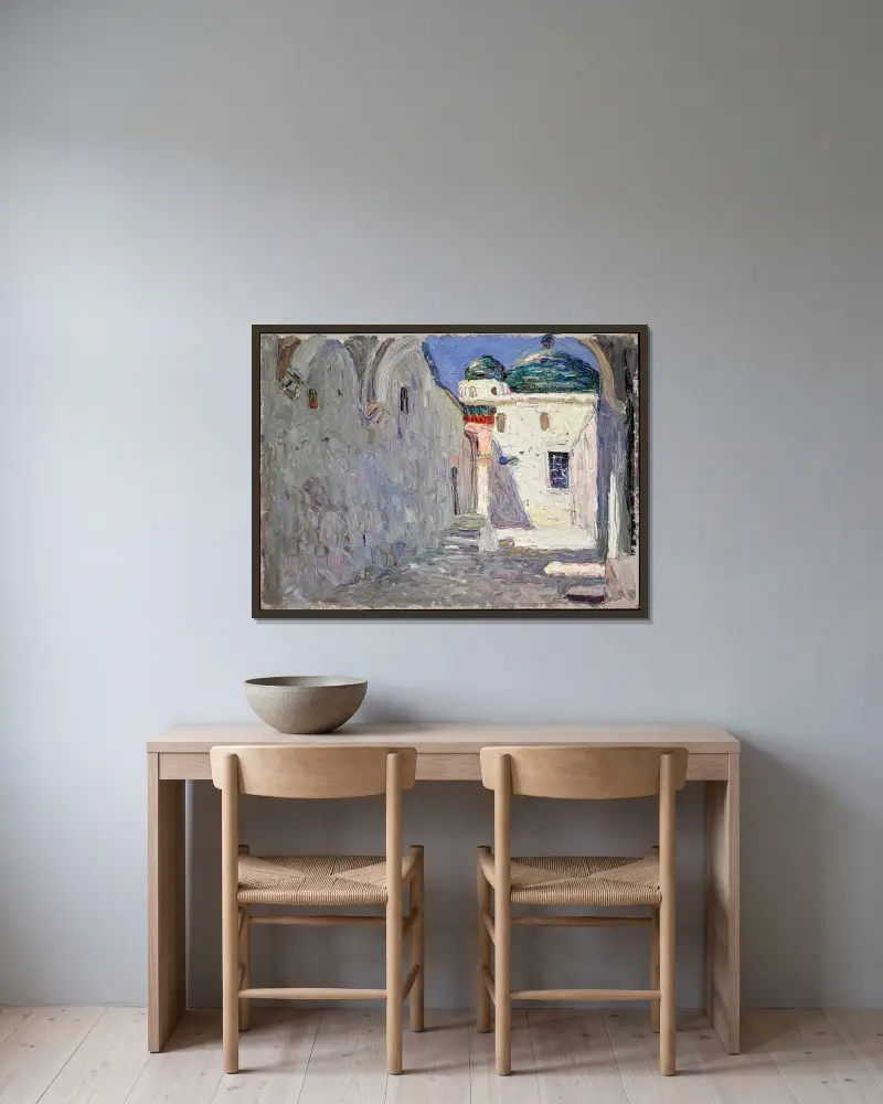 Tunisstraße von Wassily Kandinsky gerahmt an einer Wand