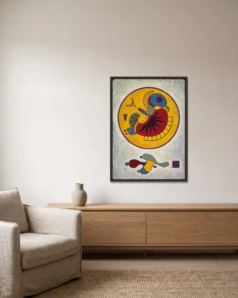 Bez názvu, 1944, Wassily Kandinsky v rámu na stěně