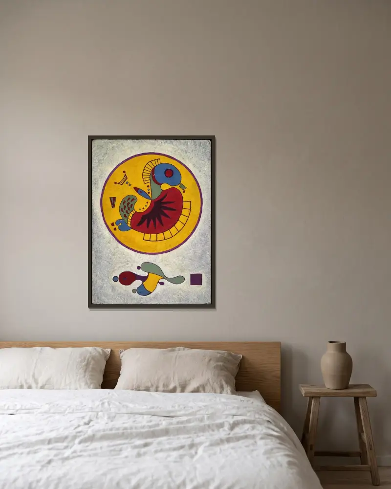 Bez názvu, 1944, Wassily Kandinsky v rámu na stěně