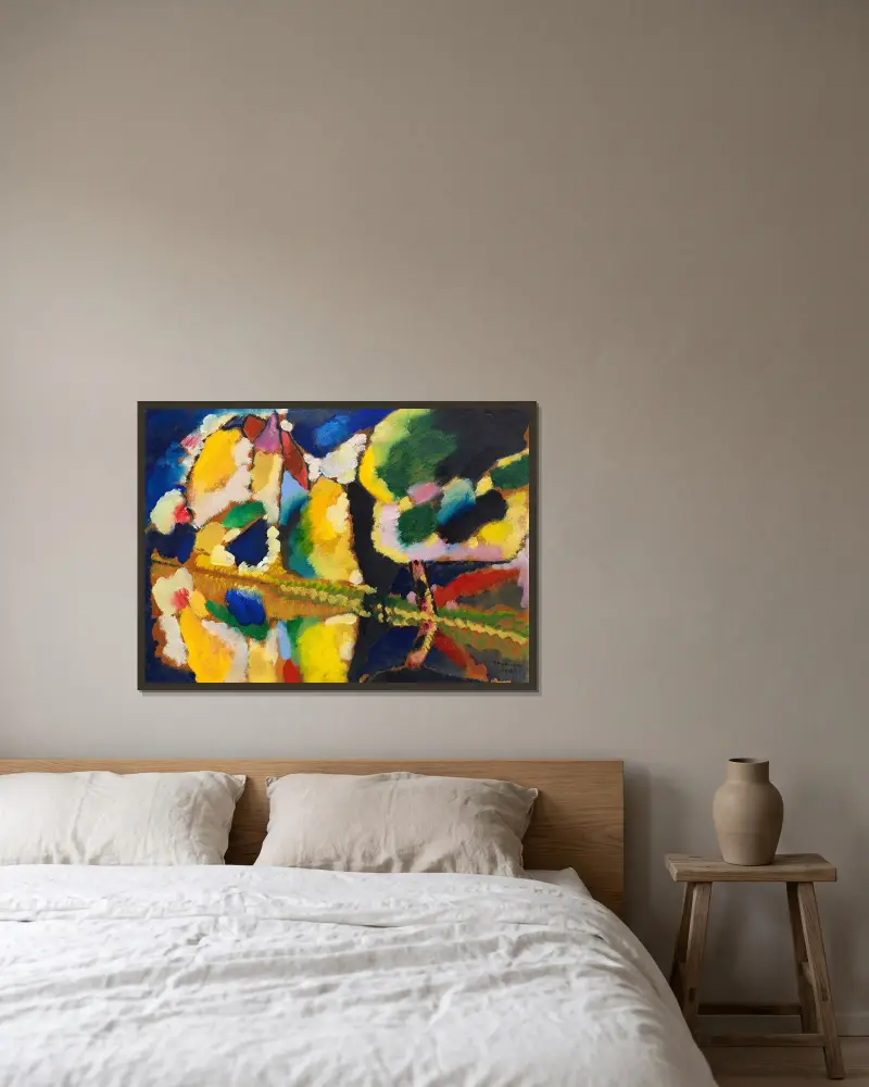 Villa Seeburg am Staffelsee av Wassily Kandinsky inramad på en vägg