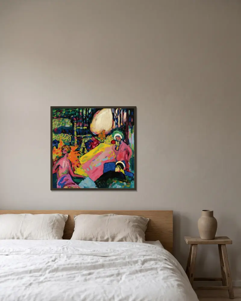 Weisser Klang (Bílý zvuk), Wassily Kandinsky v rámu na stěně