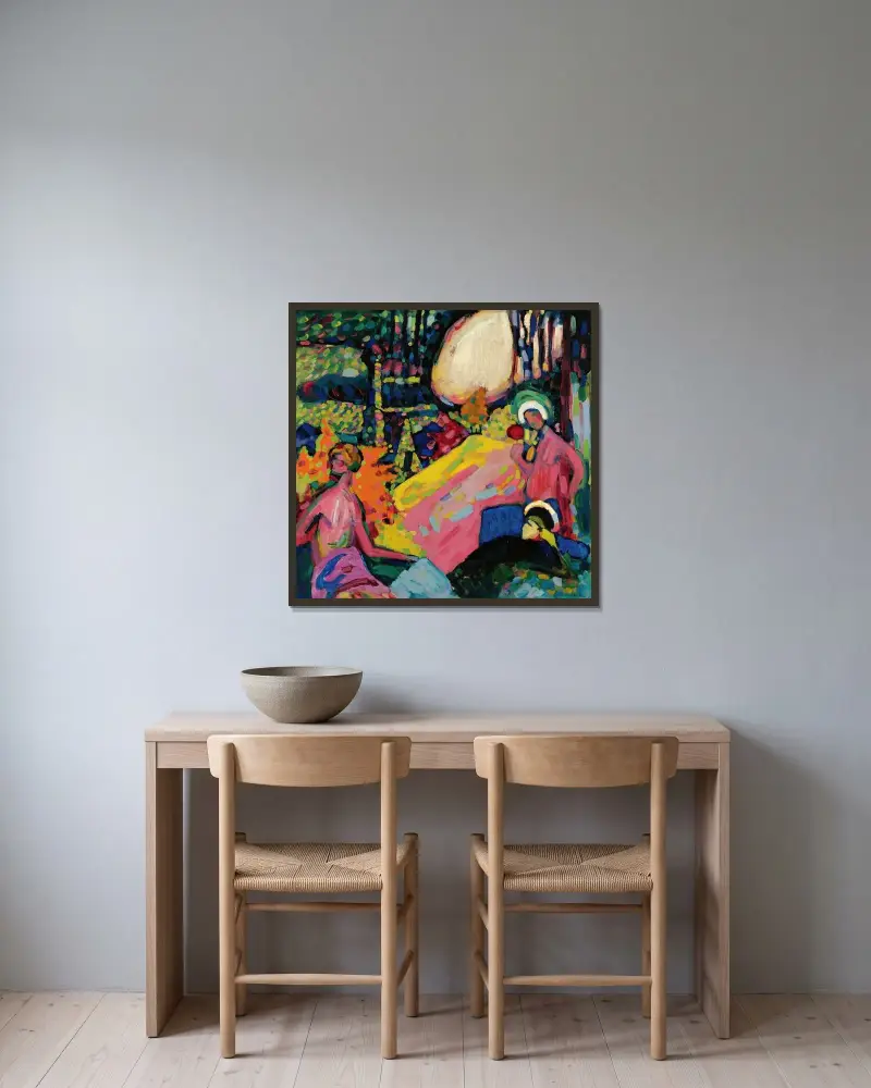 Weisser Klang (Bílý zvuk), Wassily Kandinsky v rámu na stěně