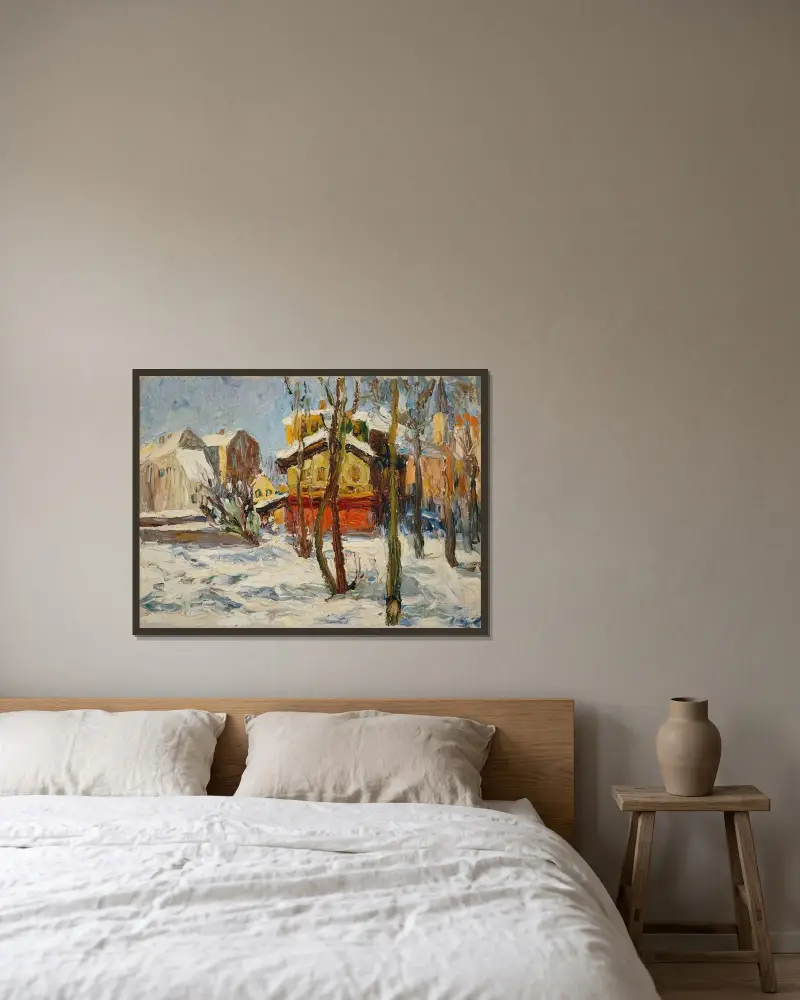 Zima ve Schwabingu, Wassily Kandinsky v rámu na stěně
