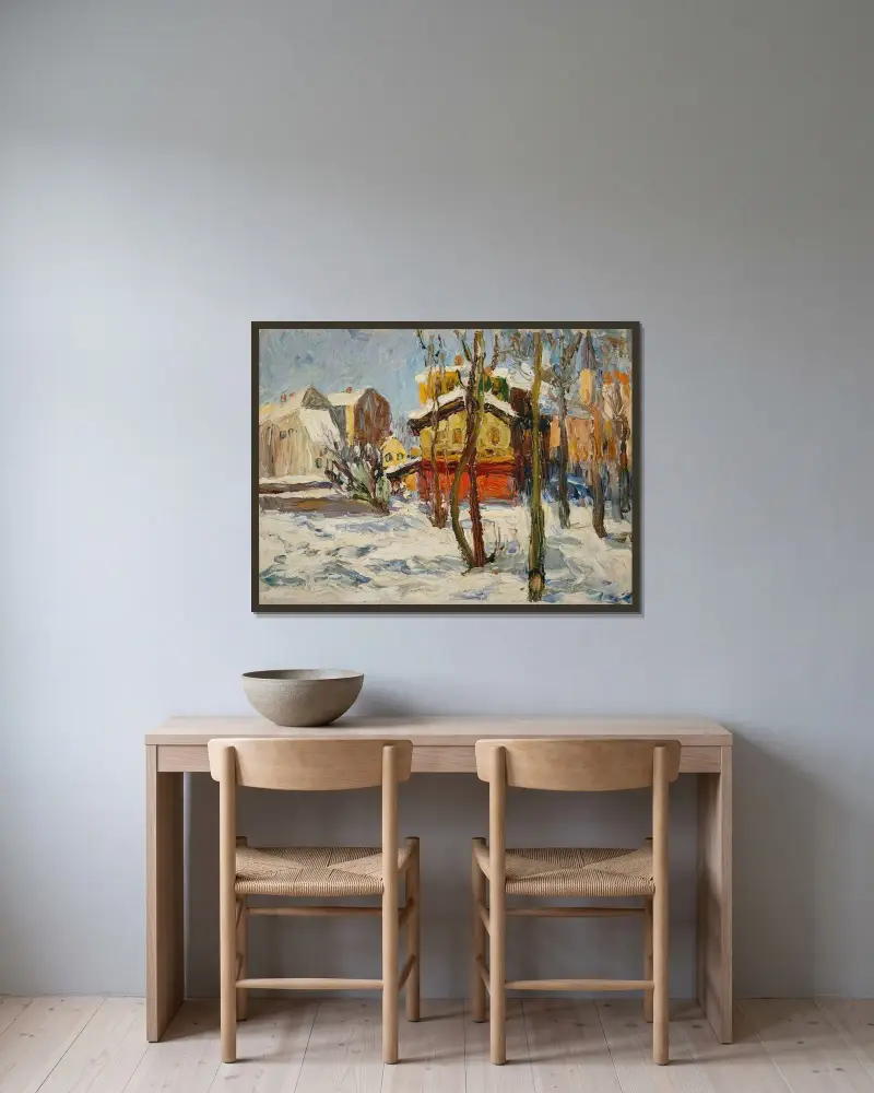 Zima ve Schwabingu, Wassily Kandinsky v rámu na stěně