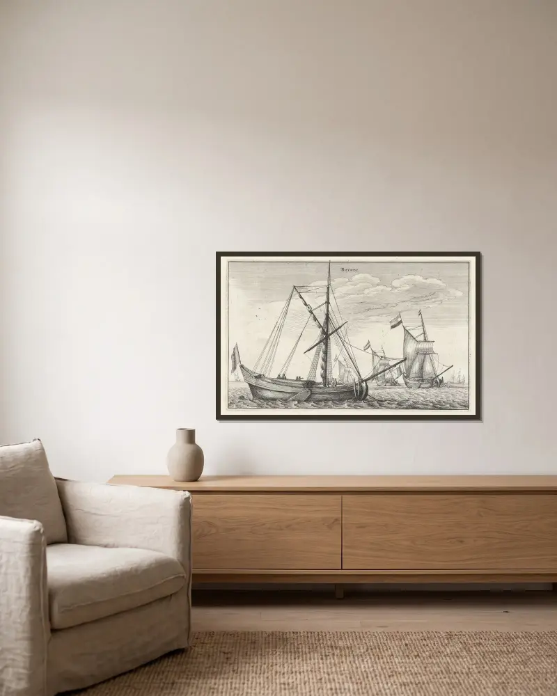 Boÿers von Wenceslaus Hollar gerahmt an einer Wand