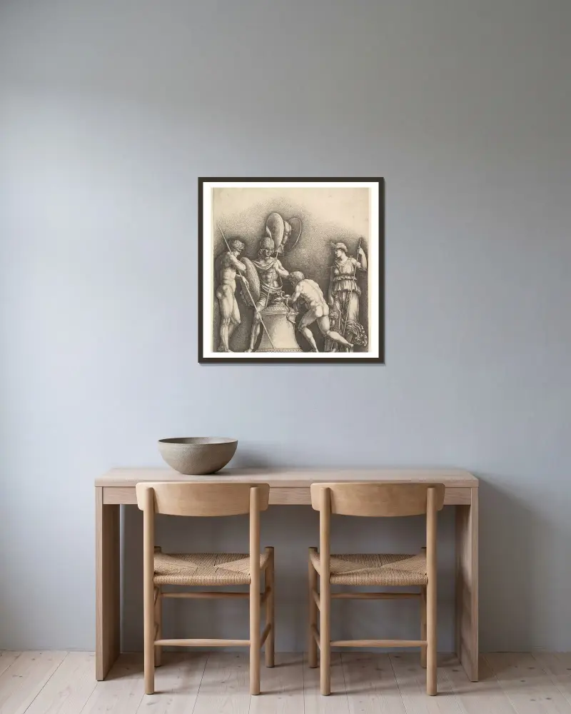 Čtyři klasické figury (pohanská oběť), Wenceslaus Hollar v rámu na stěně