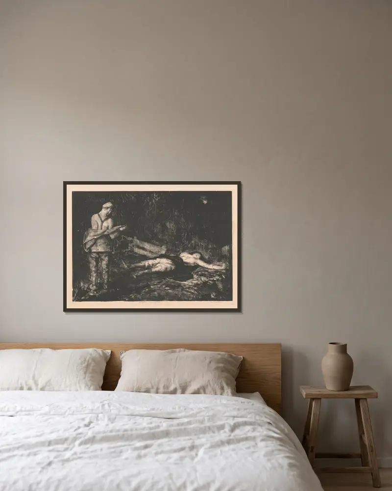 Belgian farmyard von George Wesley Bellows gerahmt an einer Wand