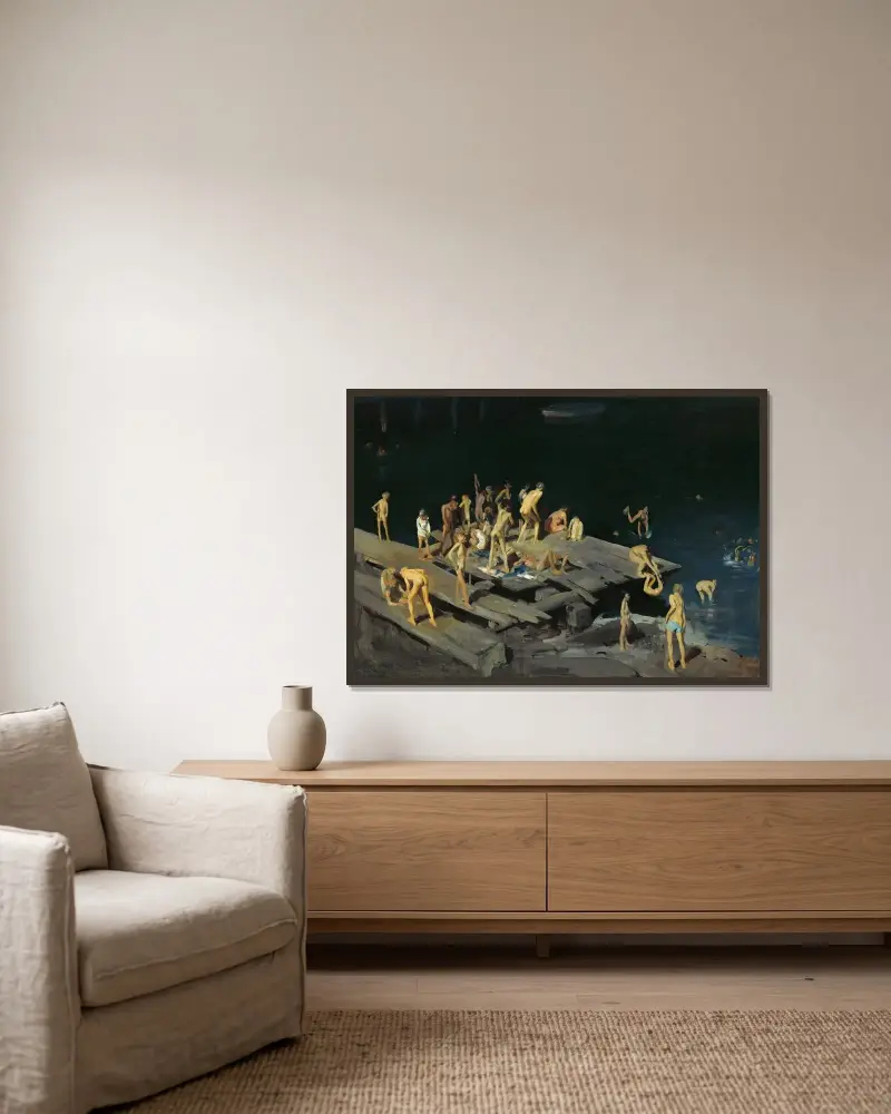 Fyrtiotvå barn av George Wesley Bellows inramad på en vägg