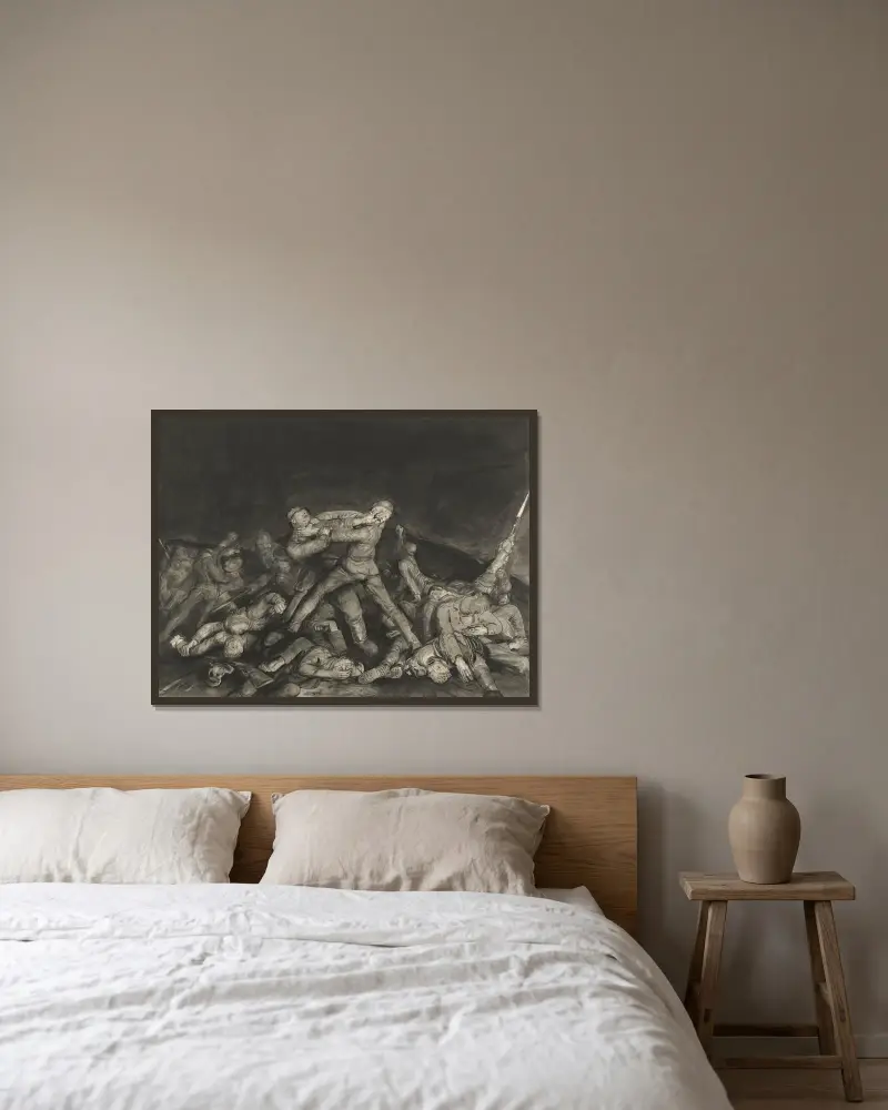 Spöket efter sergeant Pelly av George Wesley Bellows inramad på en vägg