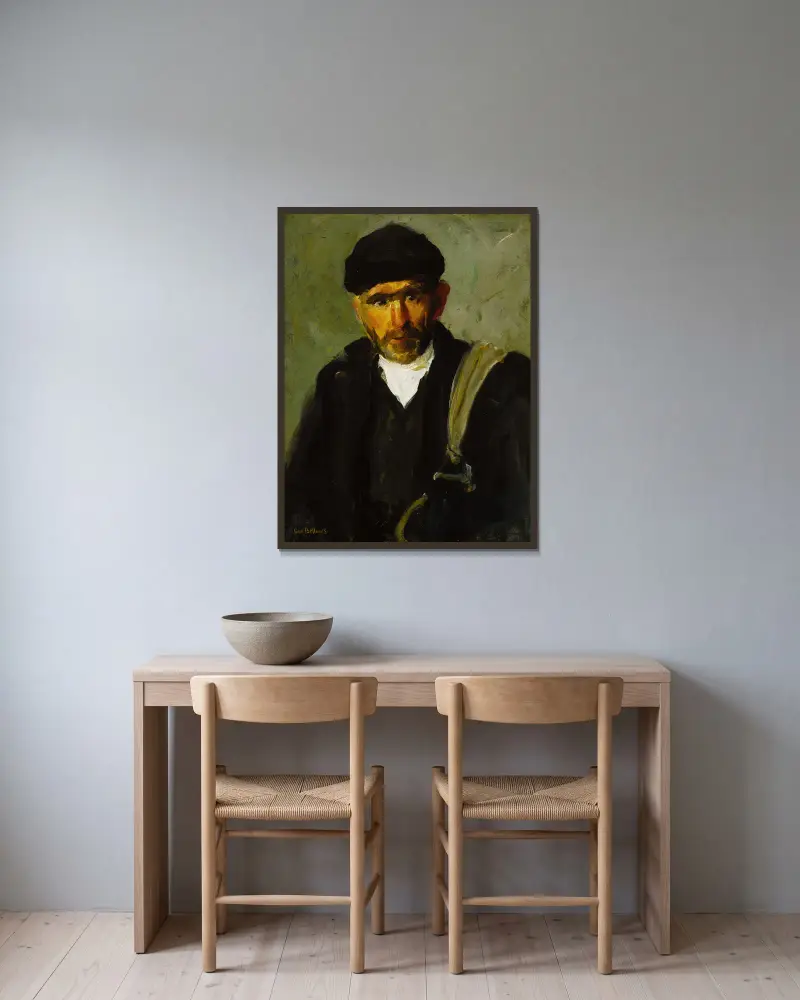 Alter Fischer von George Wesley Bellows gerahmt an einer Wand