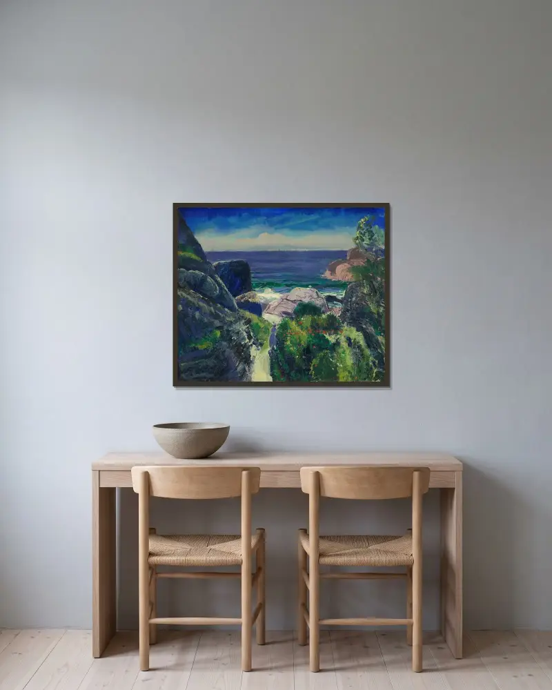 Paradise Point av George Wesley Bellows inramad på en vägg