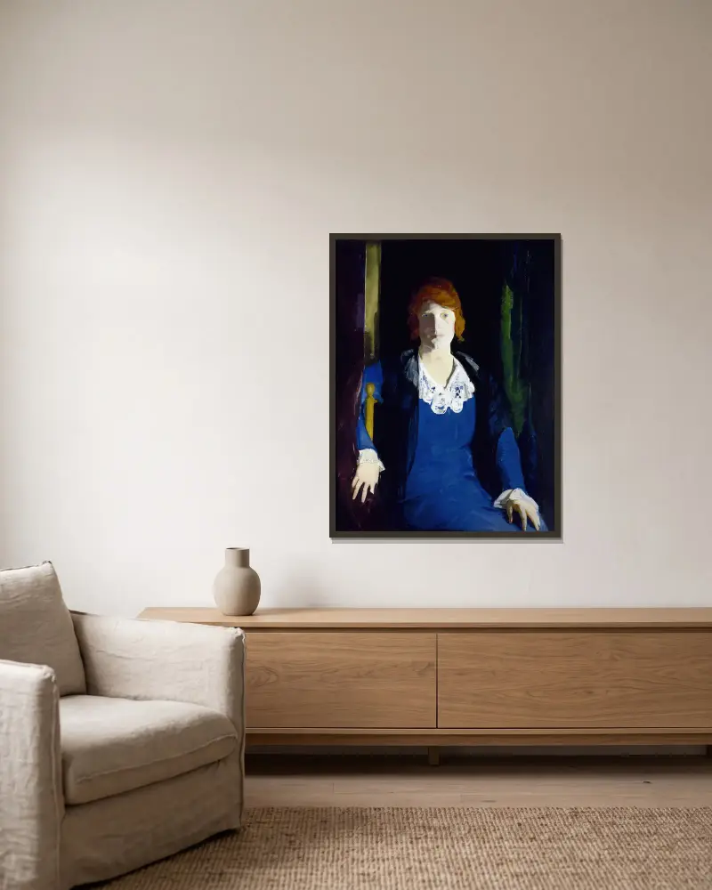 Porträt von Florence Pierce von George Wesley Bellows gerahmt an einer Wand
