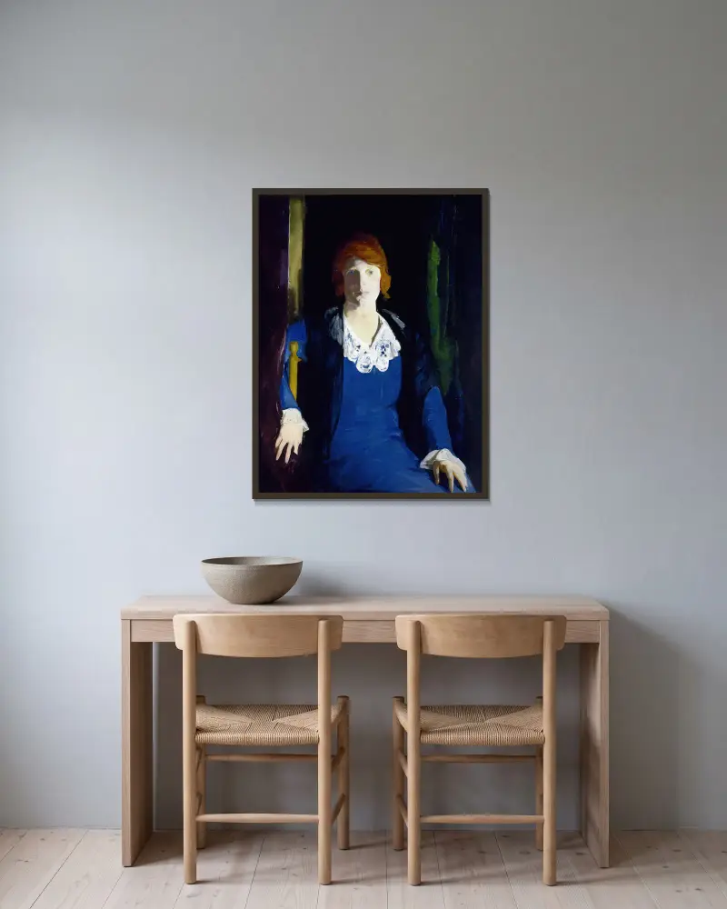Porträt von Florence Pierce von George Wesley Bellows gerahmt an einer Wand