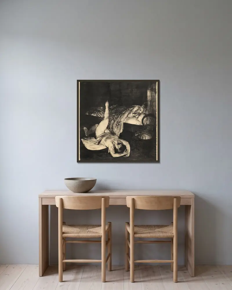 Reduzieren (Reduzierende Übungen) von George Wesley Bellows gerahmt an einer Wand