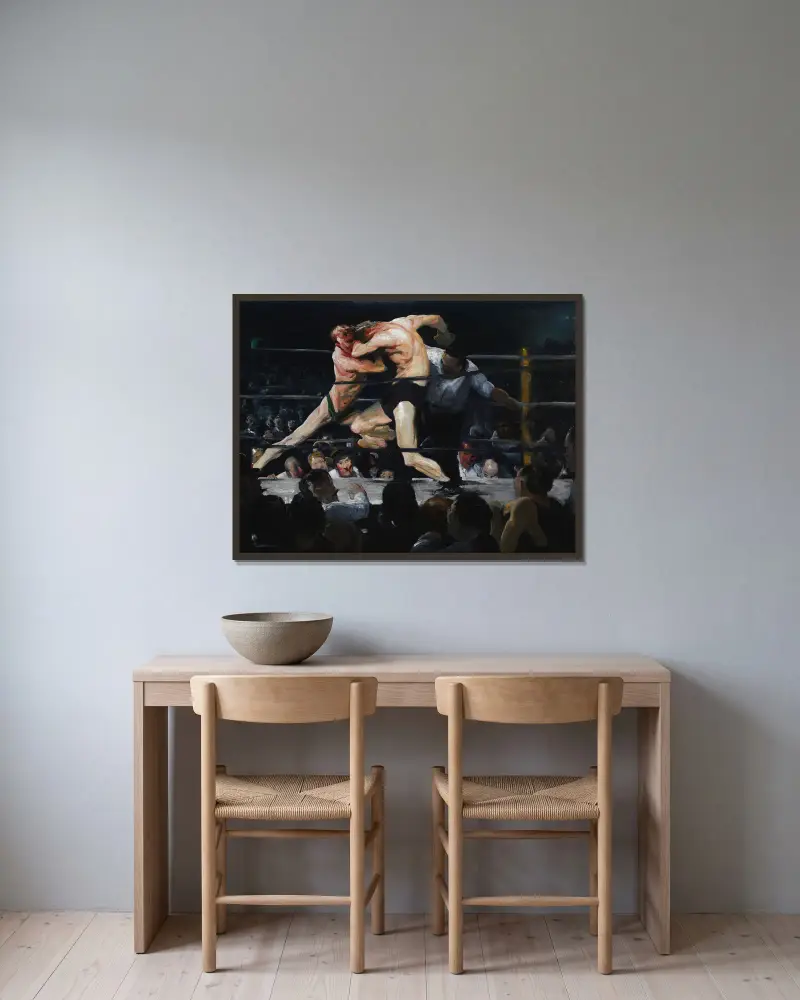 Stag at Sharkey’s von George Wesley Bellows gerahmt an einer Wand