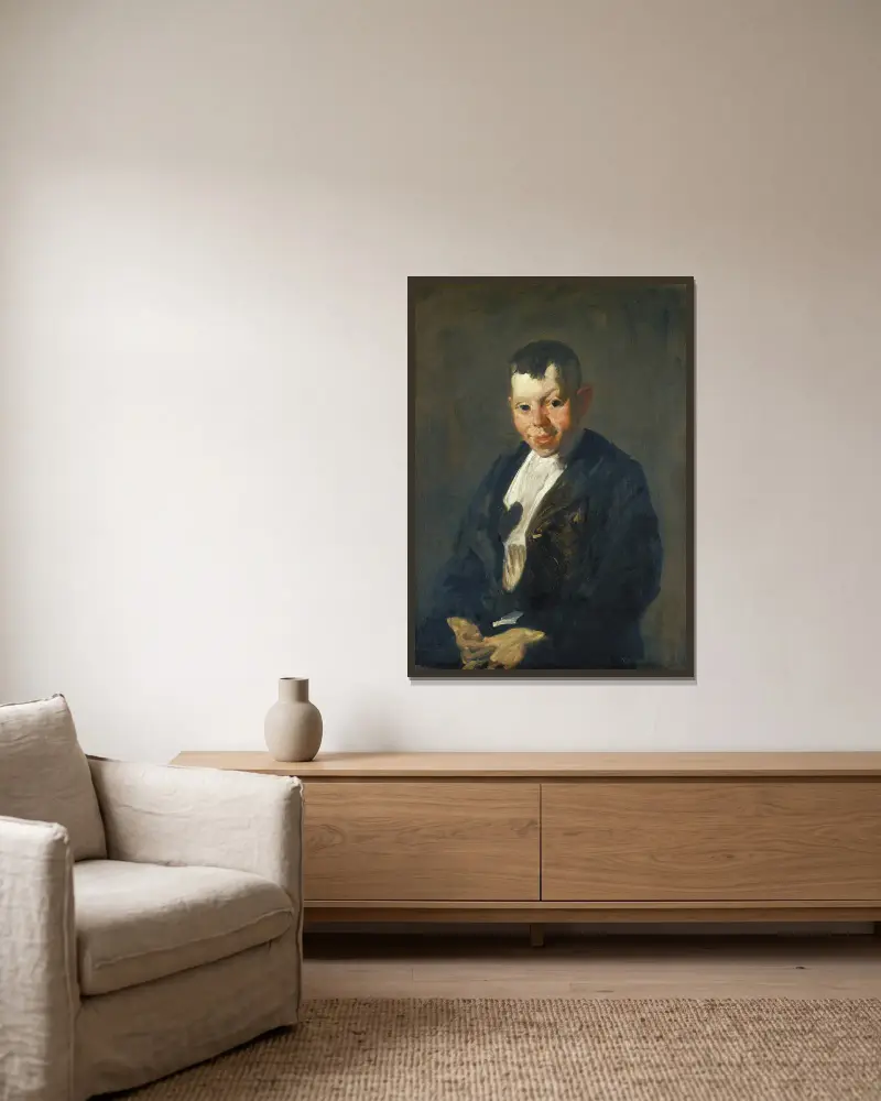 Roznosiciel gazet, George Wesley Bellows w ramie na ścianie