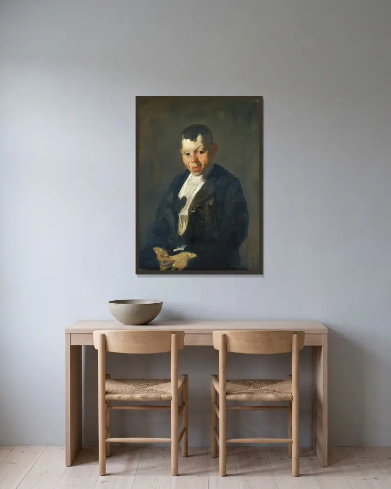 Roznosiciel gazet, George Wesley Bellows w ramie na ścianie
