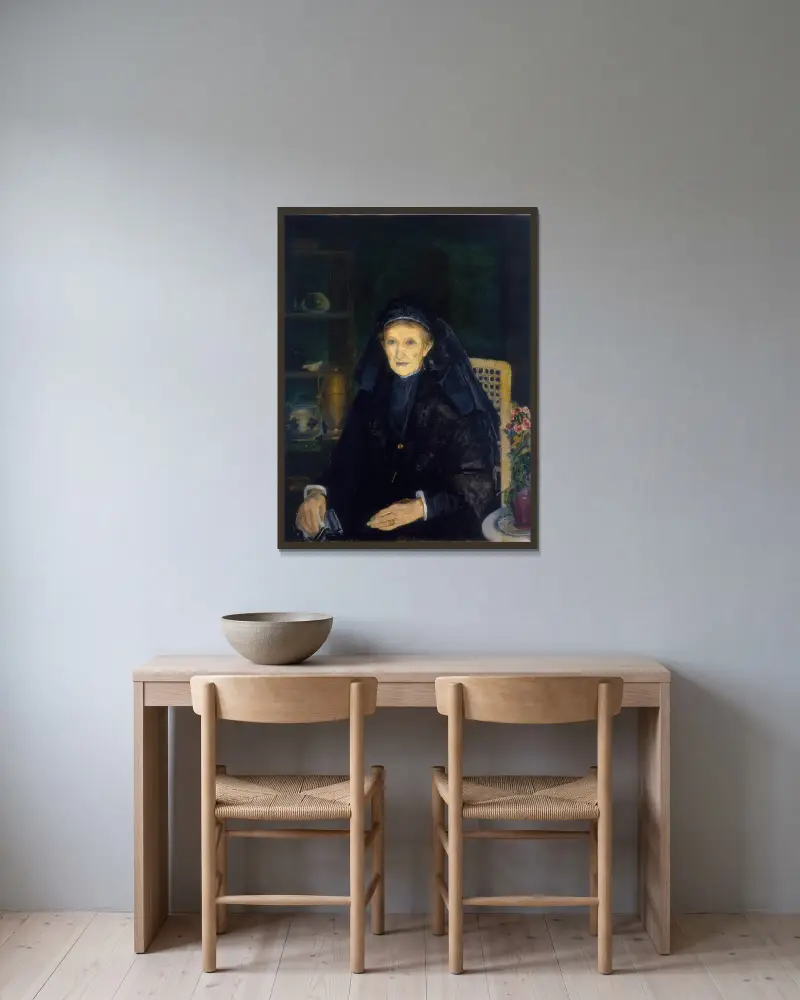 Vdova, George Wesley Bellows v rámu na stěně