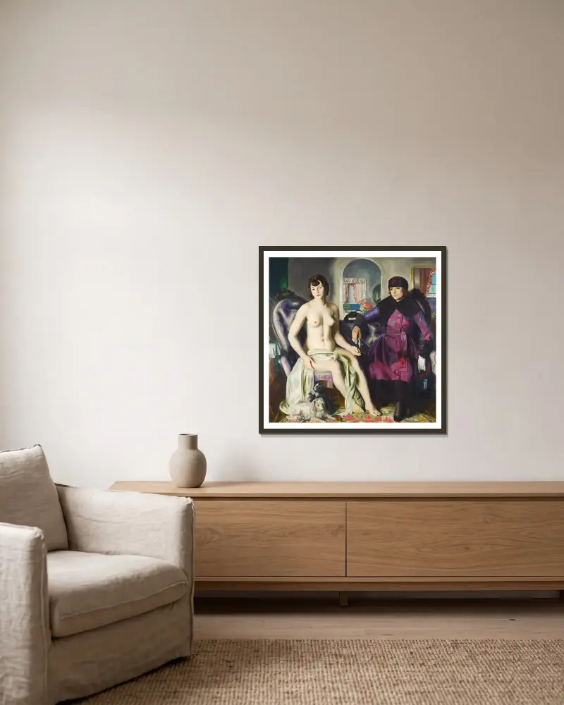 Zwei Frauen von George Wesley Bellows gerahmt an einer Wand