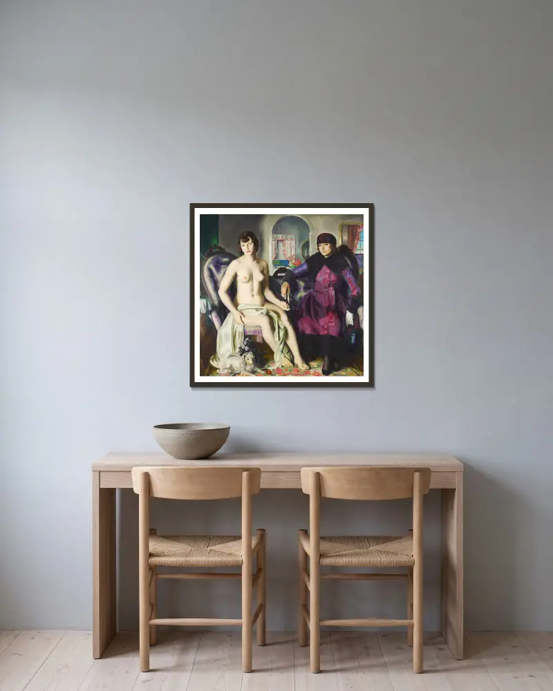 Zwei Frauen von George Wesley Bellows gerahmt an einer Wand