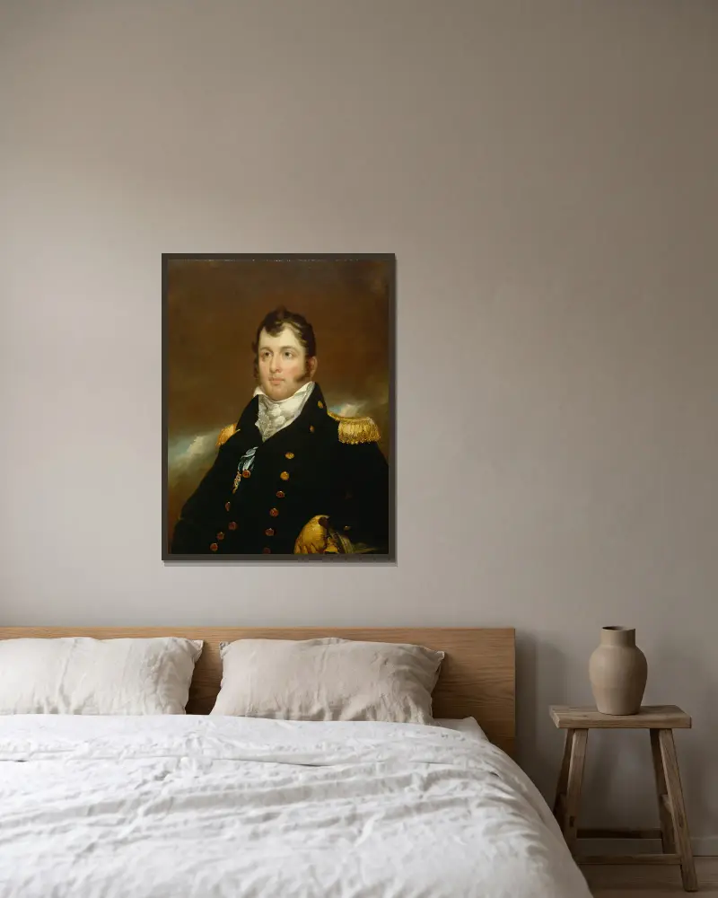 Commodore Oliver Hazard Perry von John Wesley Jarvis gerahmt an einer Wand
