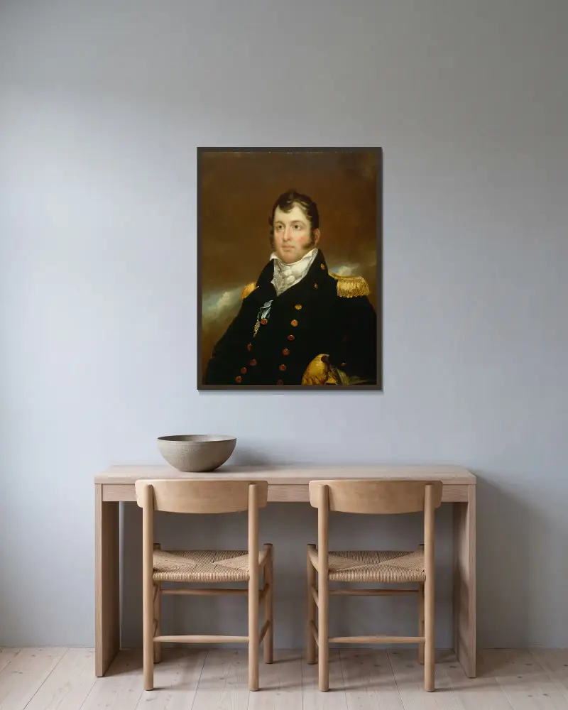 Commodore Oliver Hazard Perry von John Wesley Jarvis gerahmt an einer Wand