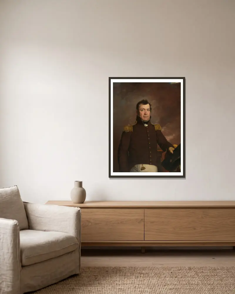Jacob Jennings Brown av John Wesley Jarvis inramad på en vägg