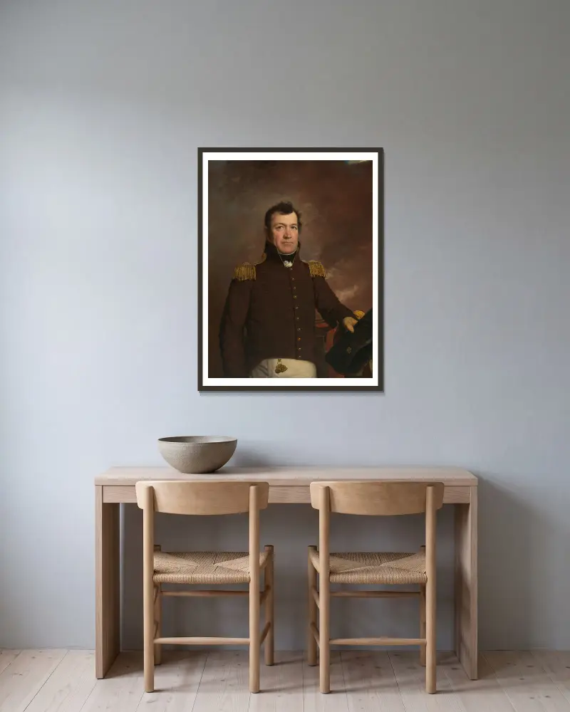 Jacob Jennings Brown av John Wesley Jarvis inramad på en vägg