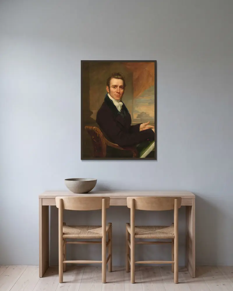 Joseph Delaplaine av John Wesley Jarvis inramad på en vägg