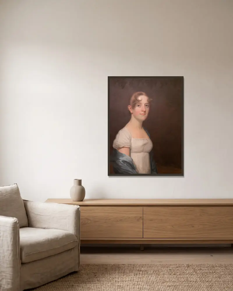 Lady of the Lenox family av John Wesley Jarvis inramad på en vägg