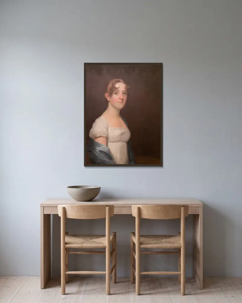 Lady of the Lenox family av John Wesley Jarvis inramad på en vägg