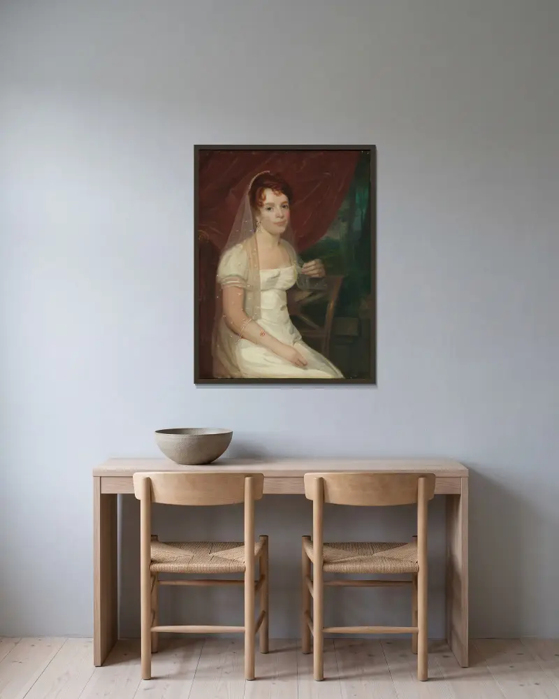Mrs. Robert Dickey (Anne Brown) von John Wesley Jarvis gerahmt an einer Wand