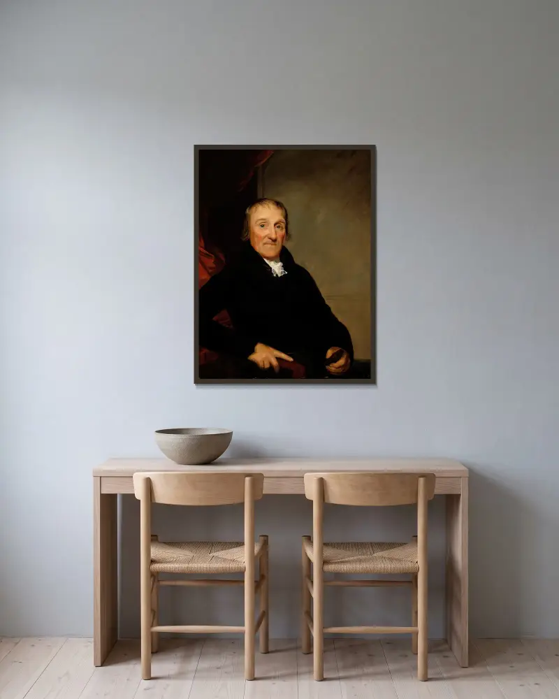 Portrait of Isaac Van der Beek av John Wesley Jarvis inramad på en vägg
