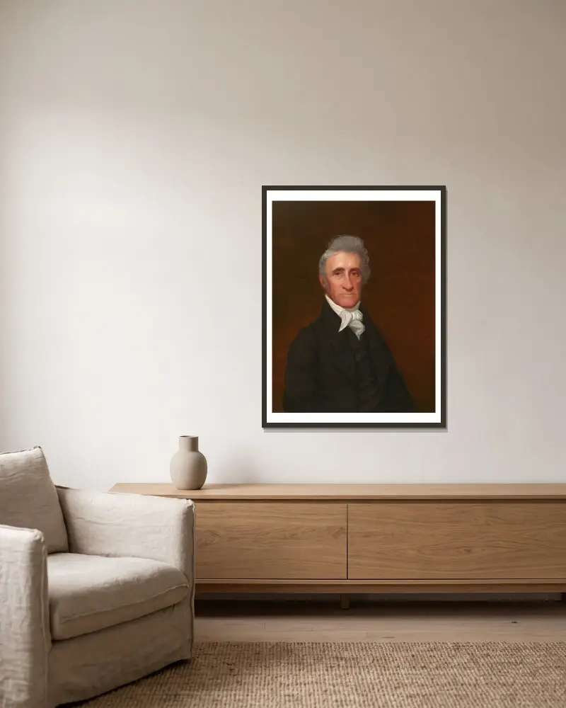 Stephen Van Rensselaer III av John Wesley Jarvis inramad på en vägg