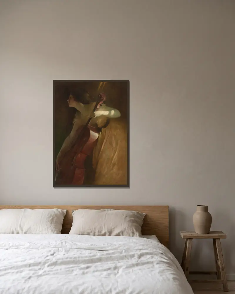 A Ray of Sunlight av John White Alexander inramad på en vägg