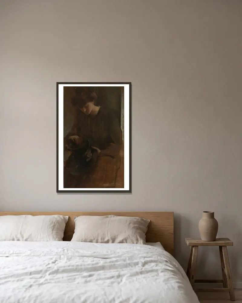 Ein Schwerarbeiter von John White Alexander gerahmt an einer Wand