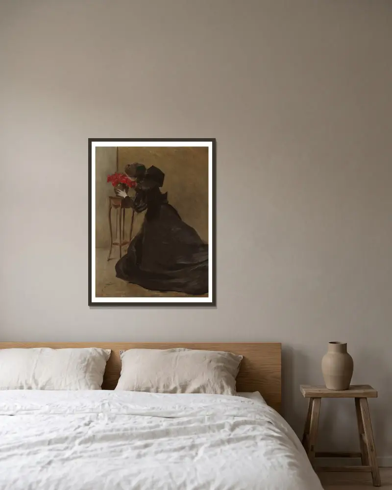 Bronzeschale von John White Alexander gerahmt an einer Wand