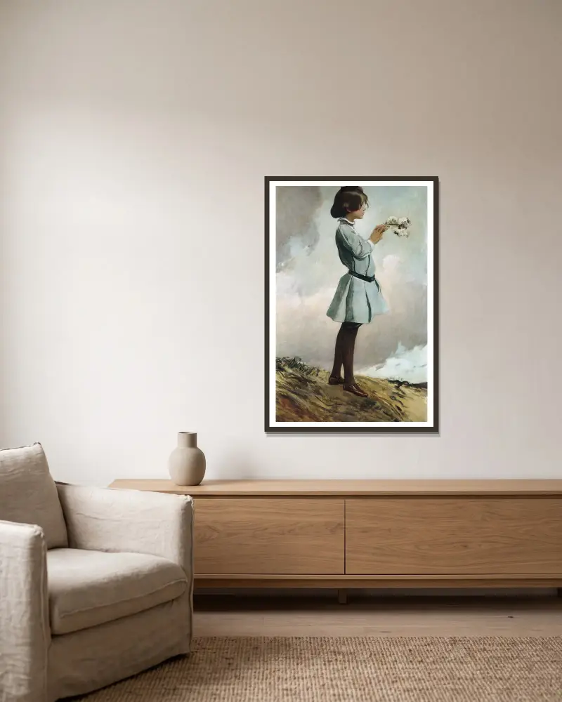 Geraldine Russell von John White Alexander gerahmt an einer Wand