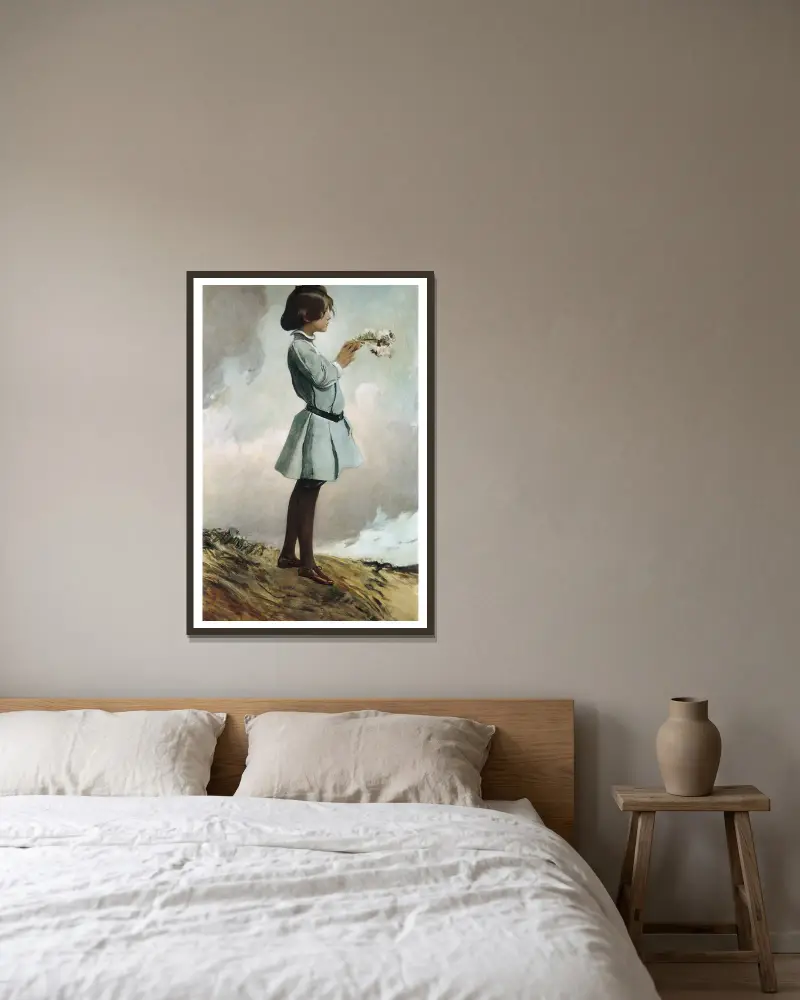 Geraldine Russell von John White Alexander gerahmt an einer Wand