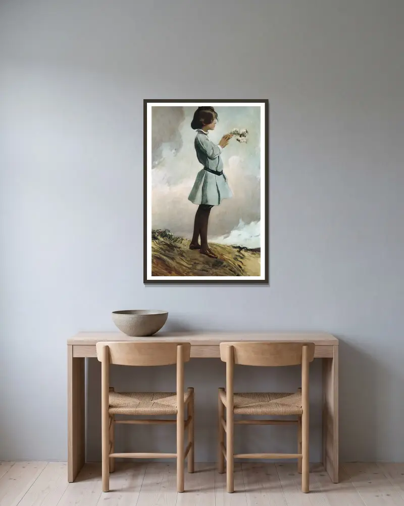 Geraldine Russell von John White Alexander gerahmt an einer Wand