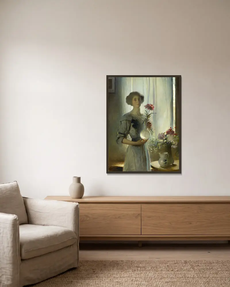 Juni von John White Alexander gerahmt an einer Wand