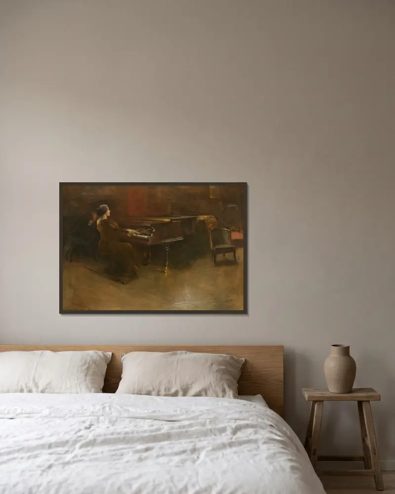 Das Klavier von John White Alexander gerahmt an einer Wand