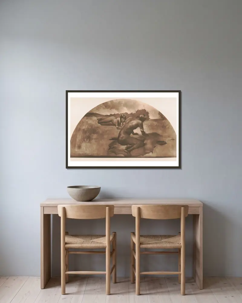 Obrazové písmo, John White Alexander v rámu na stěně