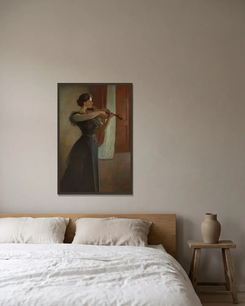 Porträtt av Kathleen Cowan av John White Alexander inramad på en vägg