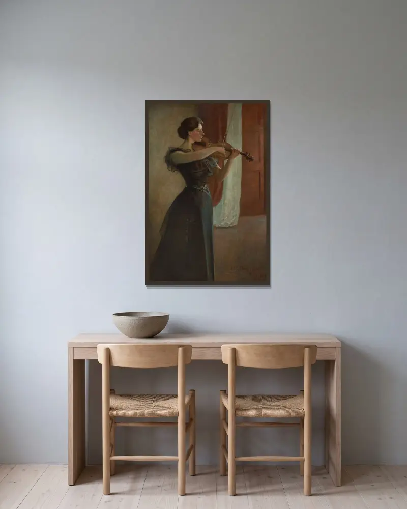 Porträtt av Kathleen Cowan av John White Alexander inramad på en vägg